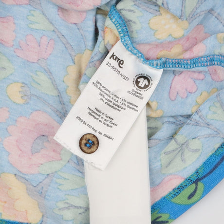 Dress LS jersey bright blue large flowers
