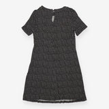 Patterned Jersey Mini Dress – Short Sleeves, Flute