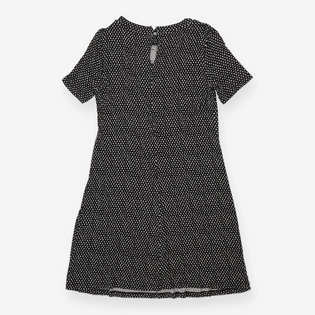Patterned Jersey Mini Dress – Short Sleeves, Flute