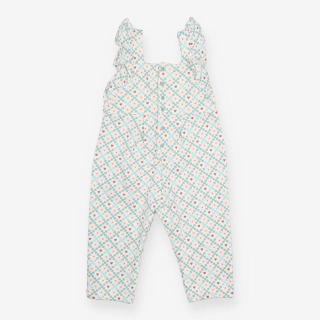 Dungarees with Hearts and Flowers