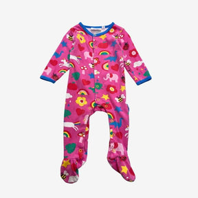Pink Rainbows and Animals Sleepsuit