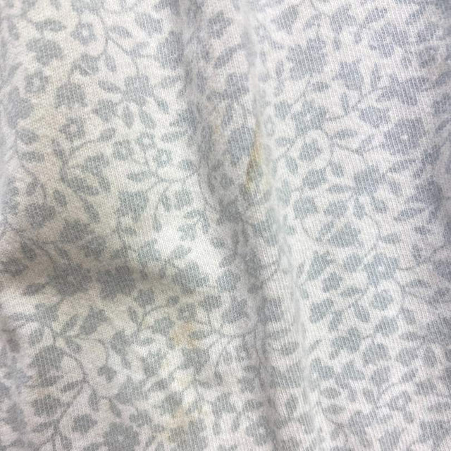 Blue and White Floral jersey Dress With Frill Shou