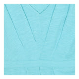 Teal Cotton V-Neck A-Line Sundress UK Pleated Midi