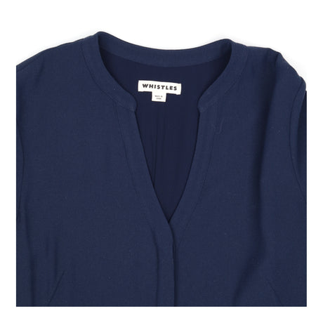 Tunic Dress Navy Long Sleeve V Neck Relaxed Shift