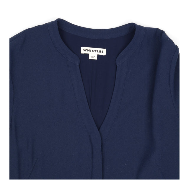Tunic Dress Navy Long Sleeve V Neck Relaxed Shift