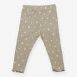 Legging Ribbed Green with White Flowers