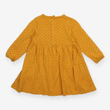 Dress long sleeve yellow spotted