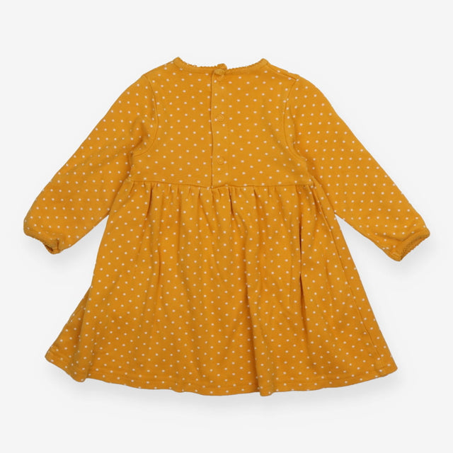 Dress long sleeve yellow spotted