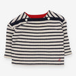 T-shirt long sleeve white and navy striped