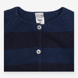 Cardigan blue large stripes buttons