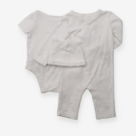 Sleepsuit, Bodysuit and Hat Set White Bear