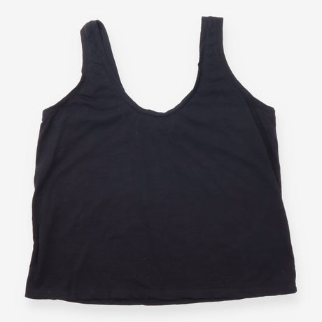 Top Scoop Neck Sleeveless Cotton Vest Black
