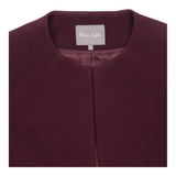 Jacket Burgundy Open Front Crop Tailored
