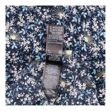 Navy Ditsy Floral V Neck Long Sleeve Midi Dress