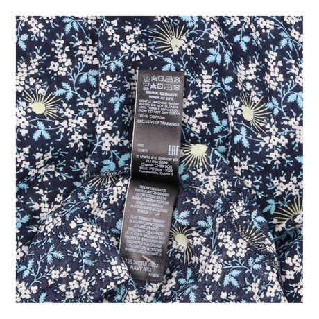 Navy Ditsy Floral V Neck Long Sleeve Midi Dress