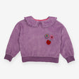 Sweater Collared Velour Purple with Appliques