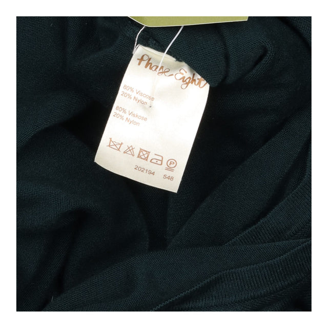 Midi Dress Dark Green Wrap Front Ruched Three Quar