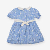 The Prairie Dress Collared Blue with White Flowers