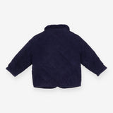 Jacket quilted cord navy fleece collar