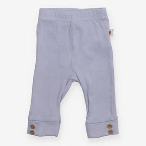 Blue Ribbed Leggings with Hedgehog Tag