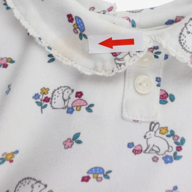 T-shirt LS White with Hedgehogs