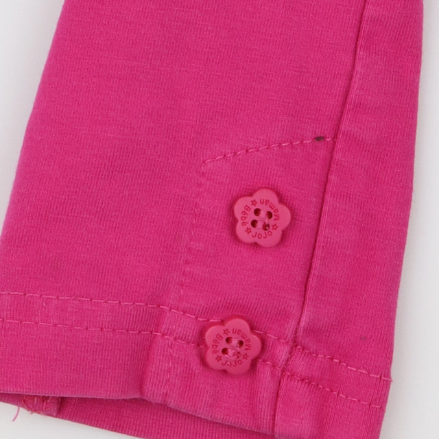 Leggings Cerise Pink with Flower Buttons