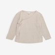 Cream Ribbed Wrap Cardigan