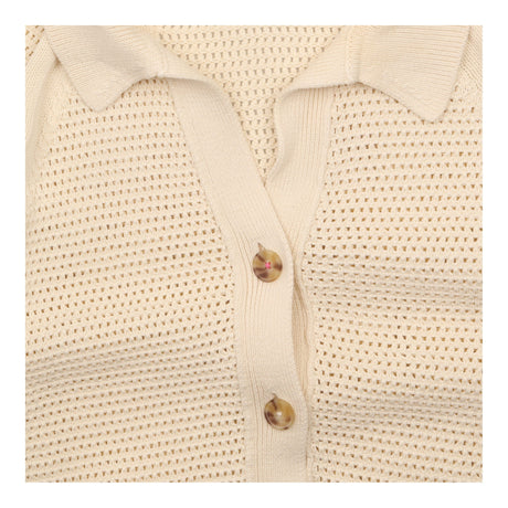 Cream Ecru 100% Organic Cotton Open Stitch Collare