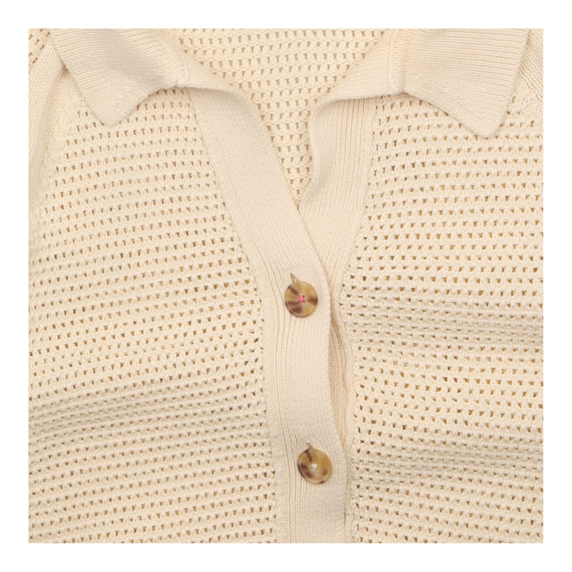 Cream Ecru 100% Organic Cotton Open Stitch Collare