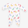 Sleepsuit White Zipped - Bright Spotty Reindeers