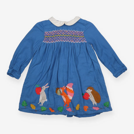 Dress Collared Blue - Woodland Appliques