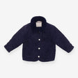 Jacket quilted cord navy fleece collar
