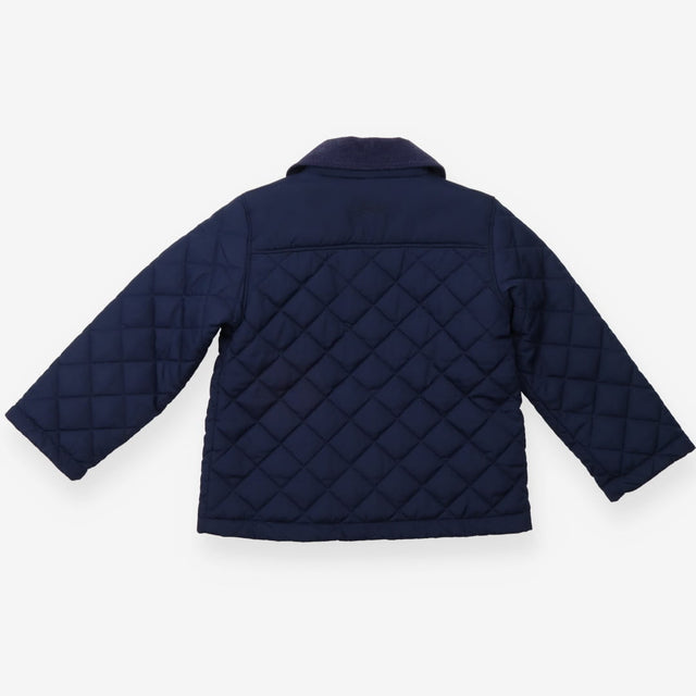 Quilted jacket with cord collar navy