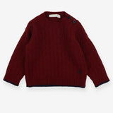 Sweater knit maroon cable