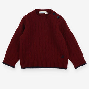 Sweater knit maroon cable