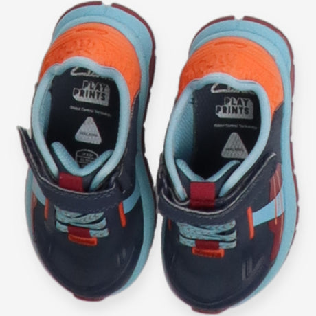 Navy Velcro Trainers Red Sole 