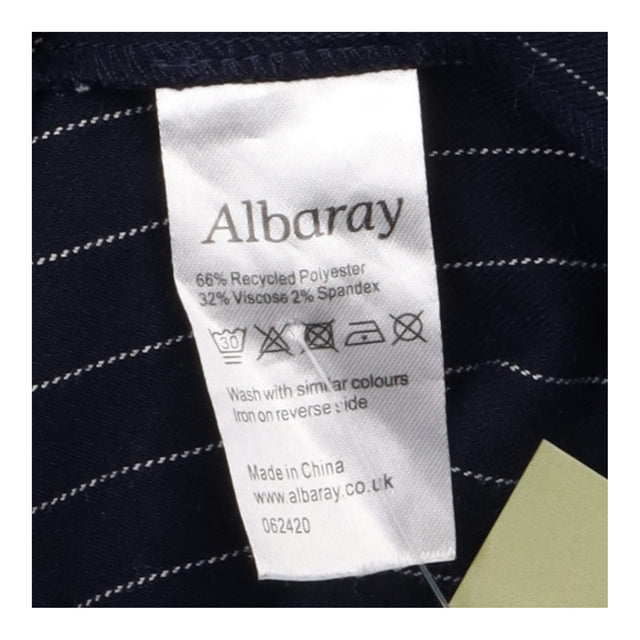 Skirt Navy Blue White Pinstripe Column Midi Tailor