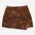 Leopard Print Mini Cord Wrap Skirt