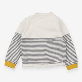 Cardigan cream grey stripes