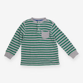 T-shirt long sleeve green and grey stripe