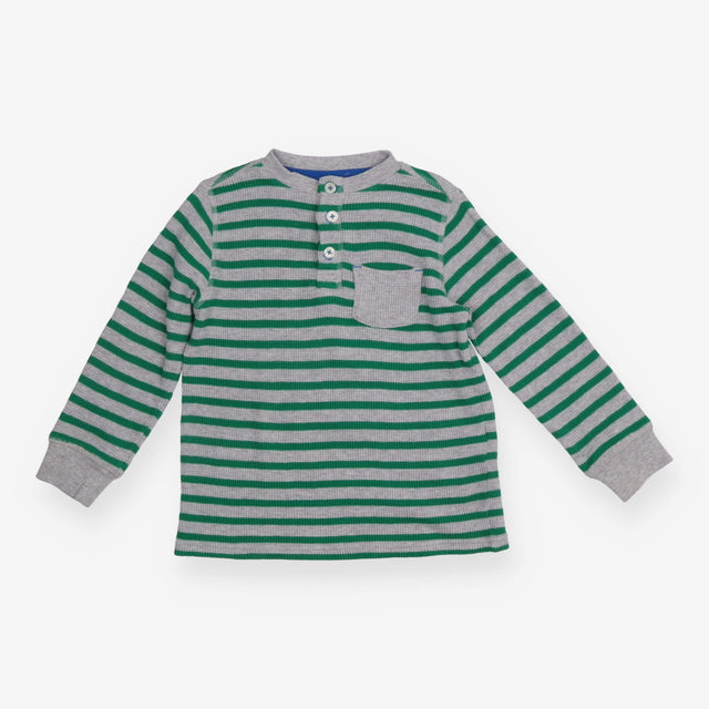 T-shirt long sleeve green and grey stripe