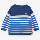 Sweater knit blue striped