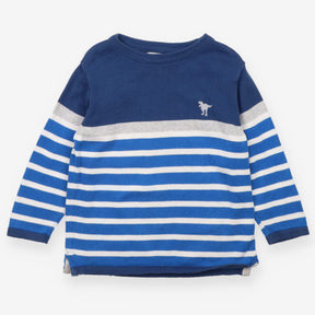 Sweater knit blue striped