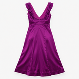 Purple Silk Blend Maxi Dress with Ruched Bust Deta