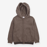 Brown Knit Zip Hoodie