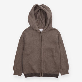 Brown Knit Zip Hoodie