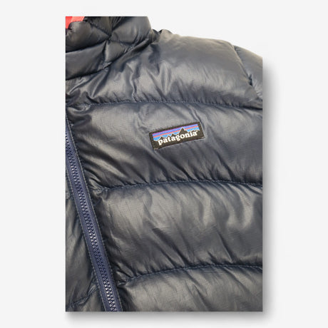 Navy Puffer Coat Pink Lined