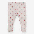 Leggings cream red flowers 
