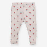 Leggings cream red flowers 