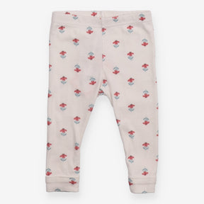 Leggings cream red flowers 